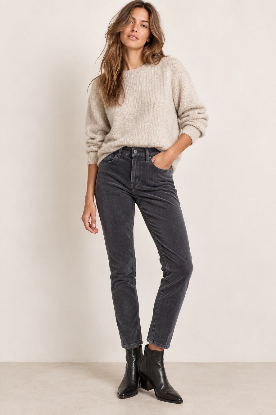 Pistola Corduroy Slim Leg Pants Stretch Dusk Gray – Size 32